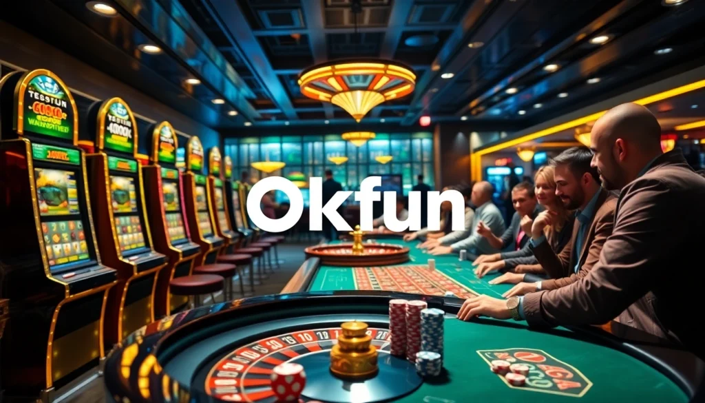 Experience the excitement of casino gaming with Okfun's vibrant slot machines and poker action.